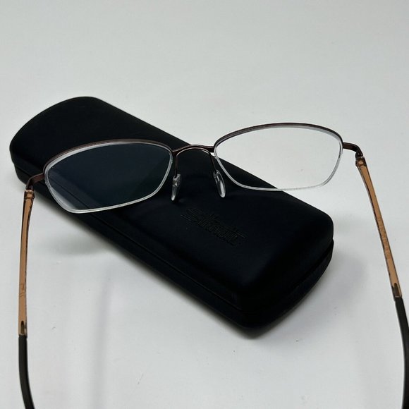 Silhouette 4453 40 6057 Titanium Brown Half Rim Eyeglasses Frames 52-18 140 - Picture 7 of 13
